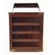 Solid mahogany dark wood 12 bottle wine rack with angled cross storage area and brass corner strengtheners