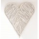 Woven rattan wall art in a 3d heart shape painted in a white finish
