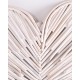 Woven rattan wall art in a 3d heart shape painted white finish